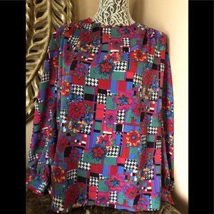 FAIR SET Vintage 80's  long-sleeved blouse. SIZE 18